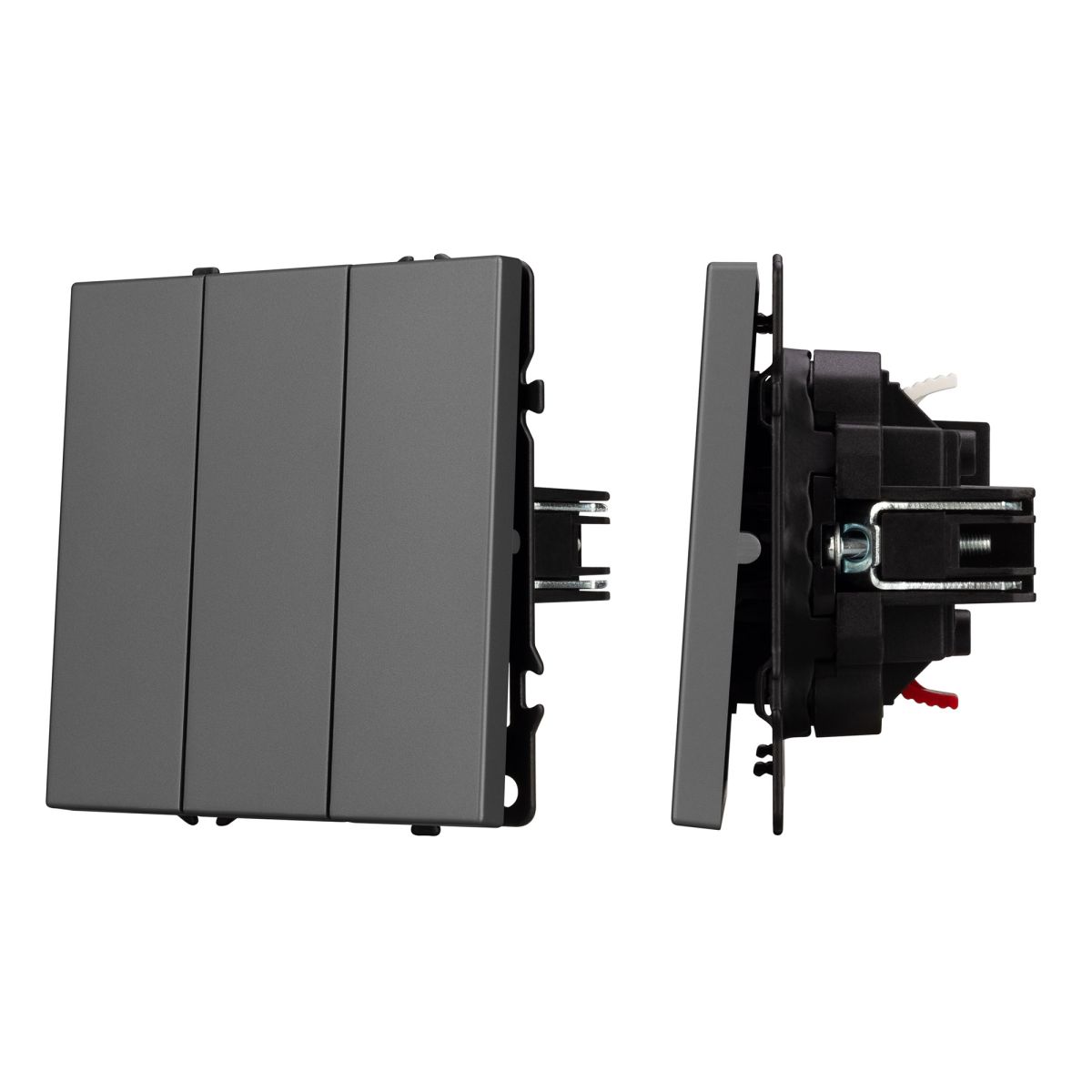 Механизм выключателя трехклавишный непроходной Arlight SWT-NOBE-MK03-SFPL-GR (230V, 10A) (Серый базальт) 061799 061799 - магазин электротехники Electroshop