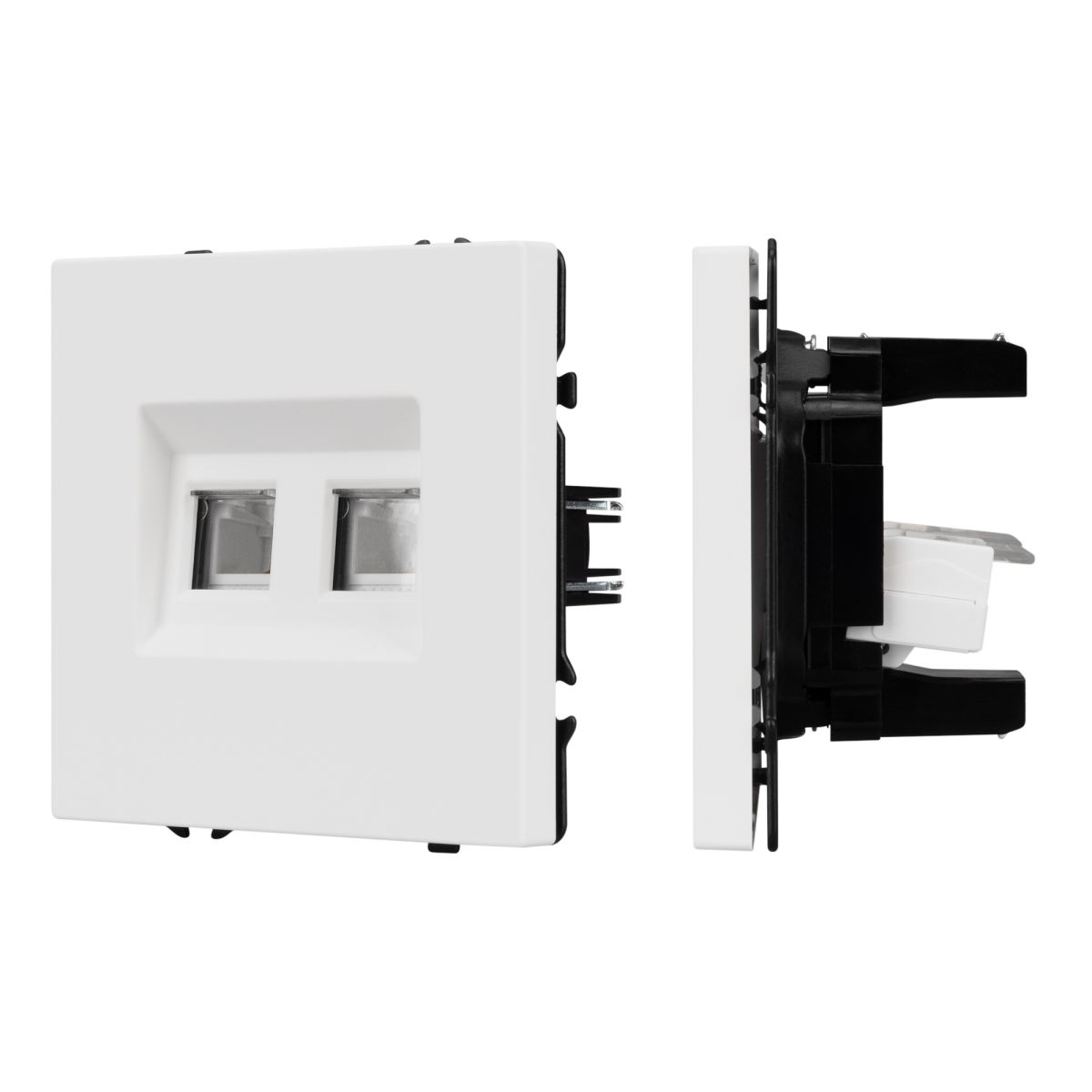 Розетка телефонная двойная софт-тач белый кварц Arlight SCT-MTL2-SFPL-WH (2хRJ-11, 4C) 054308(1) 054308(1) - магазин электротехники Electroshop