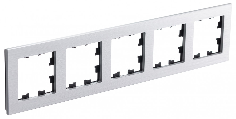 Рамка AtlasDesign Nature 5 постов металл серебро Systeme Electric ATN312105 ATN312105 - магазин электротехники Electroshop