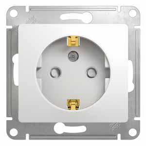 Розетка с заземлением со шторками 16А механизм Schneider Electric Glossa белый GSL000145 GSL000145 - магазин электротехники Electroshop
