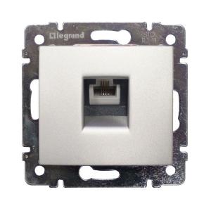 Розетка телефонная Legrand серии Valena RJ11. Цвет - алюминий 770138 770138 - магазин электротехники Electroshop