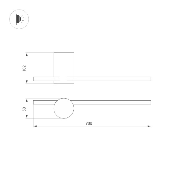 Настенный светильник Arlight SP-Vinci-S900x55-10W Day4000 035684 035684 - магазин электротехники Electroshop