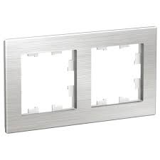 Рамка AtlasDesign Nature 2 поста металл серебро Systeme Electric ATN312102 ATN312102 - магазин электротехники Electroshop