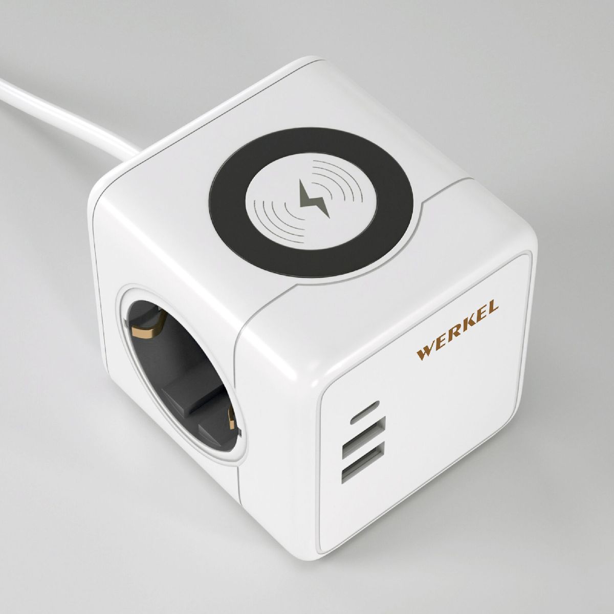 Розеточный блок 3-местный + 3 USB + беспроводная зарядка Werkel 4690389204265 W6513501 a066454 4690389204265 - магазин электротехники Electroshop
