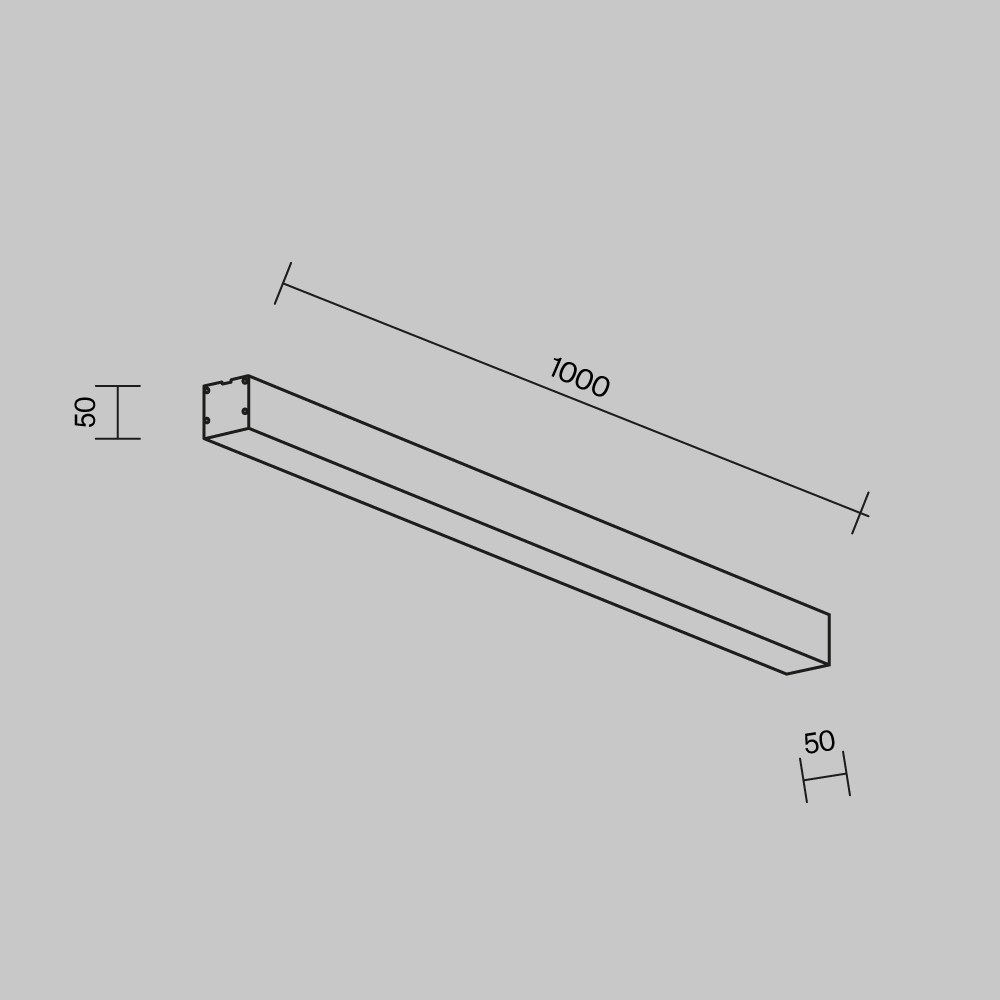 Линейный накладной светильник Maytoni Technical 3000K 50x50 (Черный, 1 м) LL311027 LL311027 - магазин электротехники Electroshop