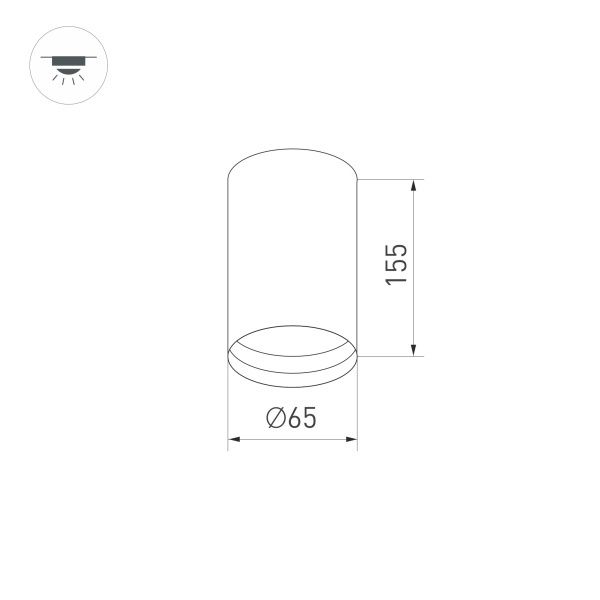 Корпус накладного светильника Arlight SP-Polo-Surface-R65 024220(1) 024220(1) - магазин электротехники Electroshop