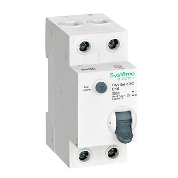 Дифавтомат 1П+Н C10А 10мА тип А однофазный электронный АВДТ 6кА City9 Set Systeme Electric C9D61610 C9D61610 - магазин электротехники Electroshop