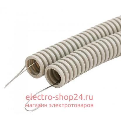 Труба ПВХ гофрированная DKC д.32мм тяжёлая с протяжкой цвет серый 91532 (бухта 25м) 91532 - магазин электротехники Electroshop