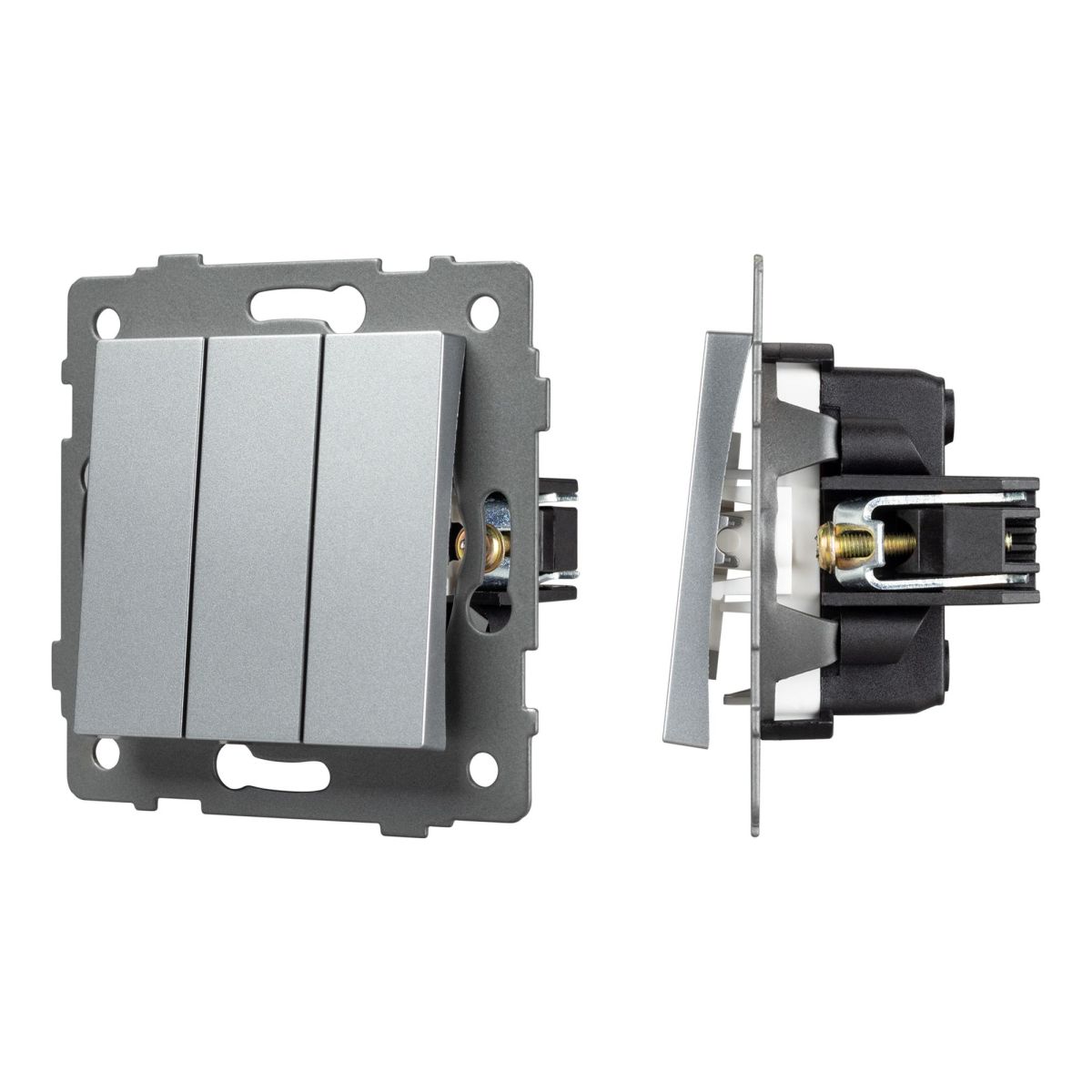 Механизм выключателя трехклавишный непроходной Arlight SWT-MK03-PL-GR-V (250V, 10A) 049898 049898 - магазин электротехники Electroshop