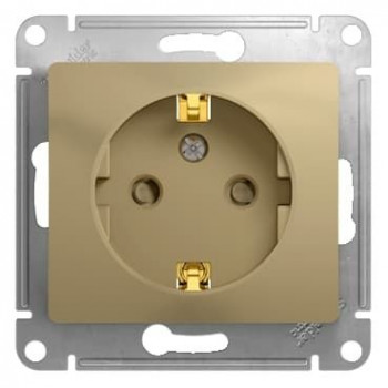 Розетка с заземлением со шторками 16А механизм Schneider Electric Glossa титан GSL000445 GSL000445 - магазин электротехники Electroshop
