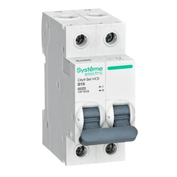 Автоматический выключатель Systeme Electric City9 Set 2П 16А В 6кА 230В (автомат) C9F16216 C9F16216 - магазин электротехники Electroshop