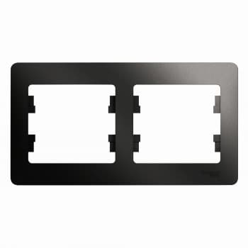 Рамка Schneider Electric Glossa 2-постовая горизонтальная антрацит GSL000702 GSL000702 - магазин электротехники Electroshop