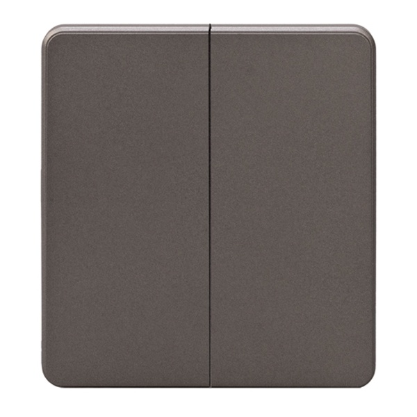 Выключатель двухклавишный Kranz Miele Round 10А с рамкой титан KR-78-0706-2 KR-78-0706-2 - магазин электротехники Electroshop