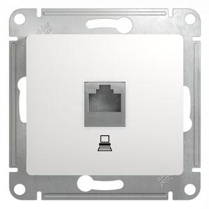 Розетка компьютерная RJ45 кат.5E механизм Schneider Electric Glossa белый GSL000181K GSL000181K - магазин электротехники Electroshop