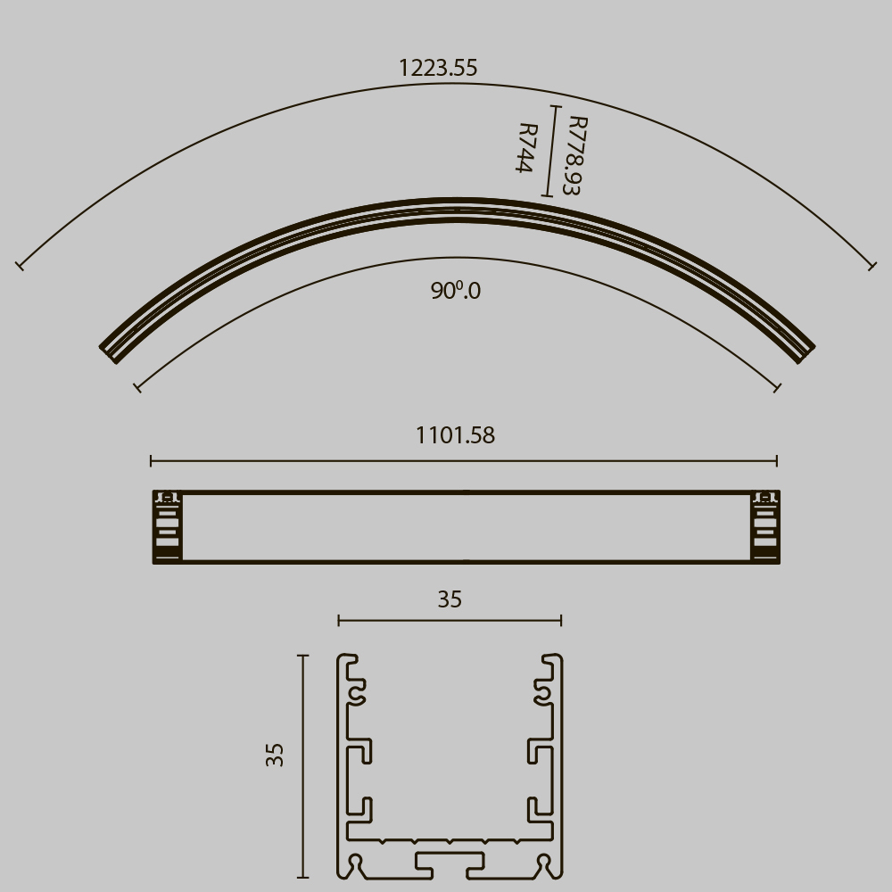 Радиусный профиль Maytoni Led strip ALM-3535R-B-EX-90°-1.5M ALM-3535R-B-EX-90°-1.5M - магазин электротехники Electroshop