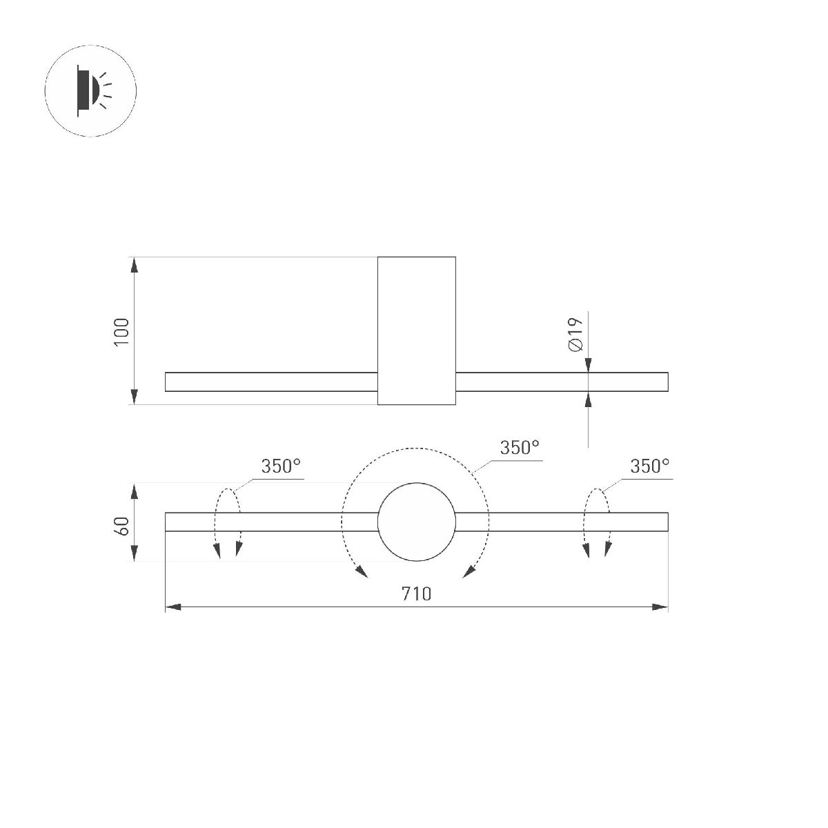 Накладной светильник Arlight SP-PICASO-M-TURN-L700-12W Day4000 (GD, 100 deg, 230V) 037346(1) 037346(1) - магазин электротехники Electroshop