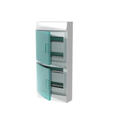 Бокс настенный ABB Mistral41 48М модулей (4x12) зеленая прозрачная дверь с клеммным блоком 1SPE007717F0721 1SPE007717F0721 - магазин электротехники Electroshop