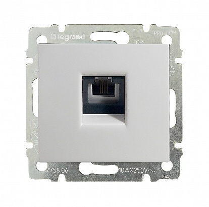 Телефонная розетка RJ11 Legrand серии Valena. Цвет - белый 774438 774438 - магазин электротехники Electroshop
