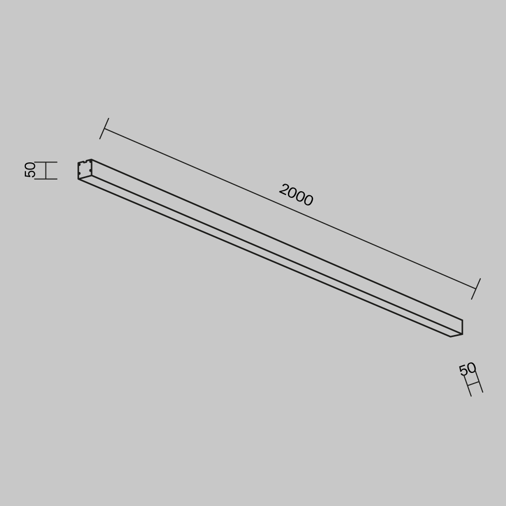 Линейный накладной светильник Maytoni Technical 4000K 50x50 (Серебро, 2 м) LL311024 LL311024 - магазин электротехники Electroshop