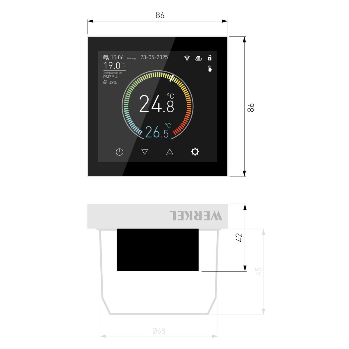 Умный сенсорный терморегулятор с LCD дисплеем Werkel W1851101 4690389218330 a071604 4690389218330 - магазин электротехники Electroshop