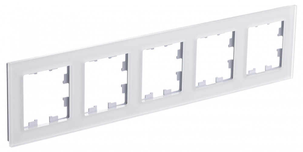 Рамка  AtlasDesign Nature 5 постов матовое оргстекло белый Systeme Electric ATN330105 ATN330105 - магазин электротехники Electroshop