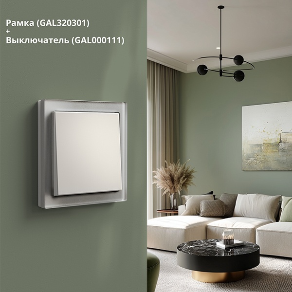 Рамка Systeme Electric ArtGallery Pure 1 пост органическое стекло алюминий GAL320301 GAL320301 - магазин электротехники Electroshop