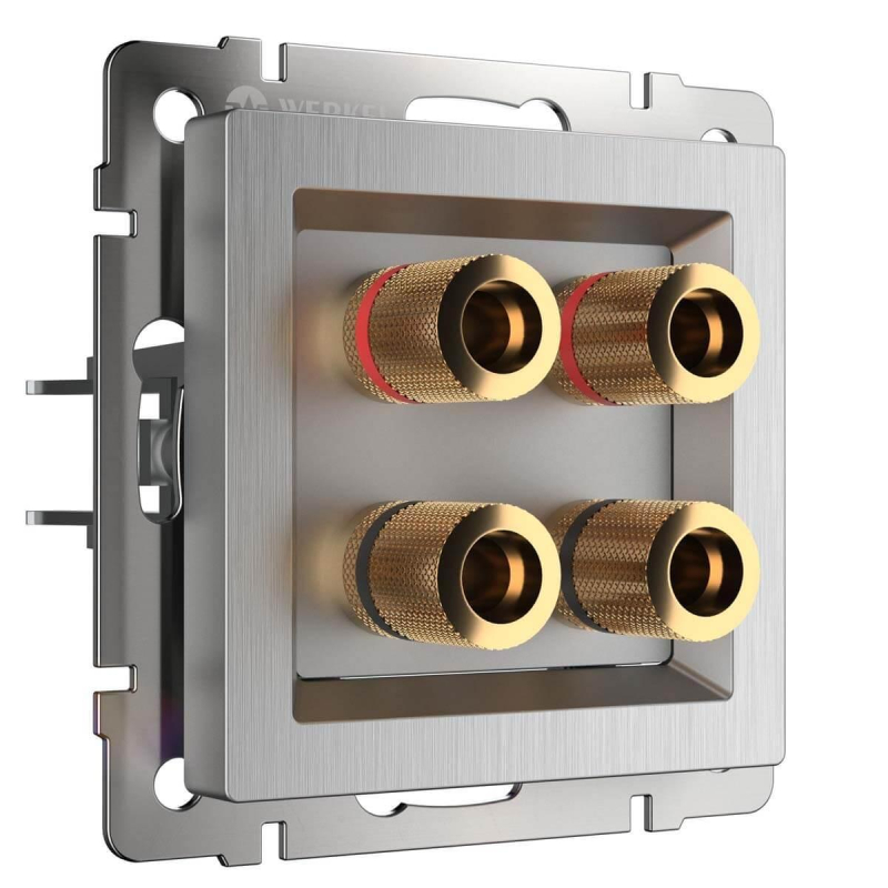 Акустическая розетка Werkel cеребряный рифленый W1185009 4690389159916 4690389159916 - магазин электротехники Electroshop
