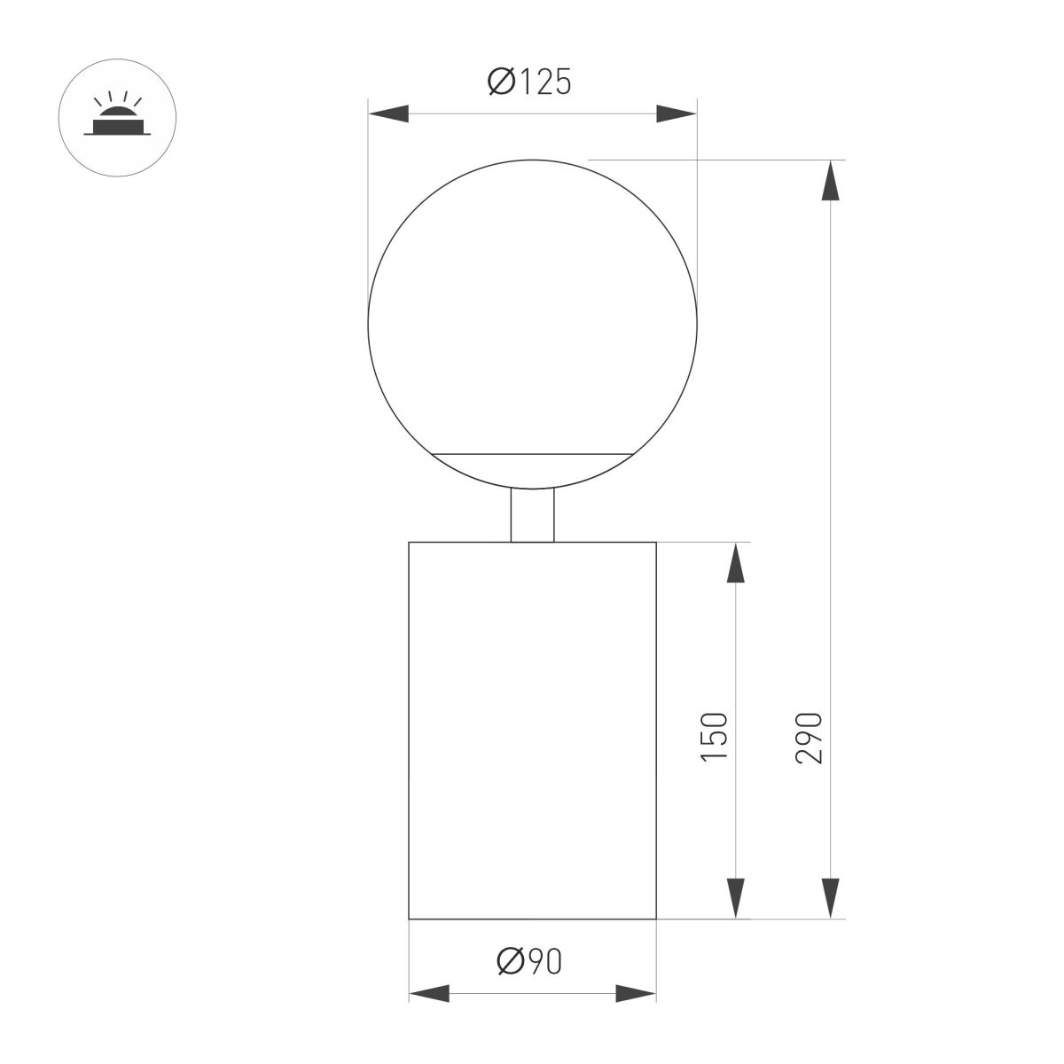 Настольная лампа Arlight SP-ORNELLA-TAB-L290-R125-6W Warm3200-MIX (BK, 300 deg, 230V, TOUCH-DIMM) (IP20 Металл) 059535 059535 - магазин электротехники Electroshop