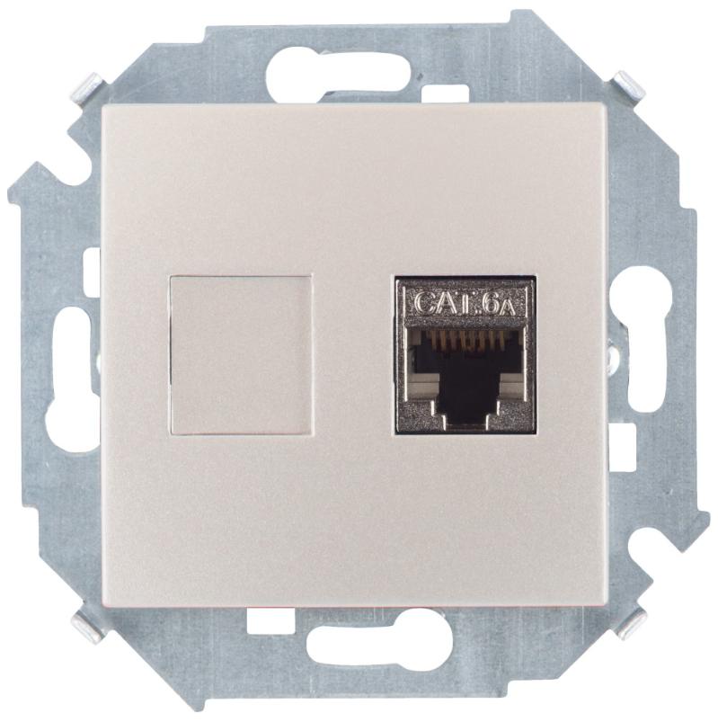 Розетка компьютерная RJ45 кат.6a Systimax Simon 15 шампань 1591563-034 1591563-034 - магазин электротехники Electroshop