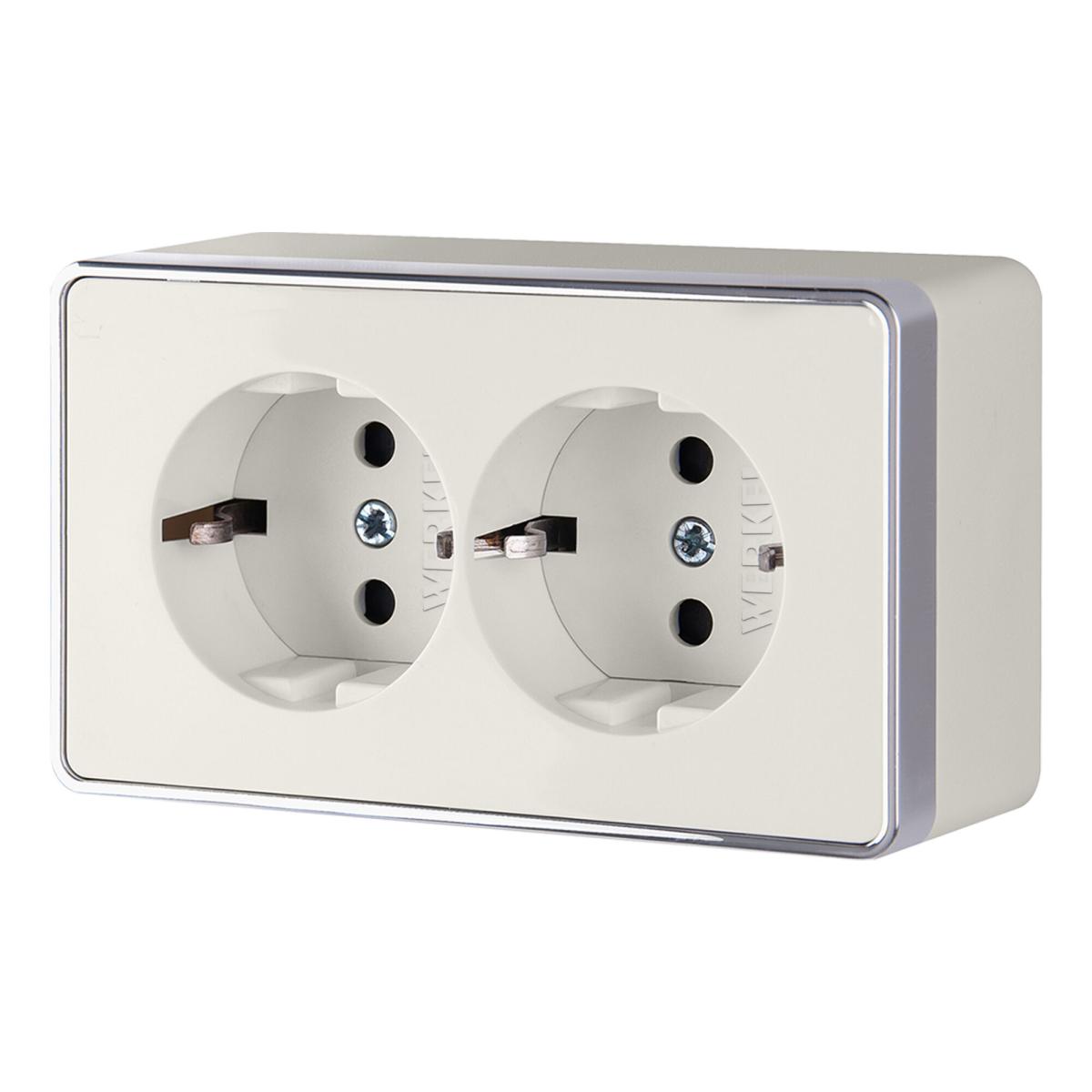 Розетка двойная с заземлением Werkel Gallant слоновая кость W5072103 4690389164668 4690389164668 - магазин электротехники Electroshop