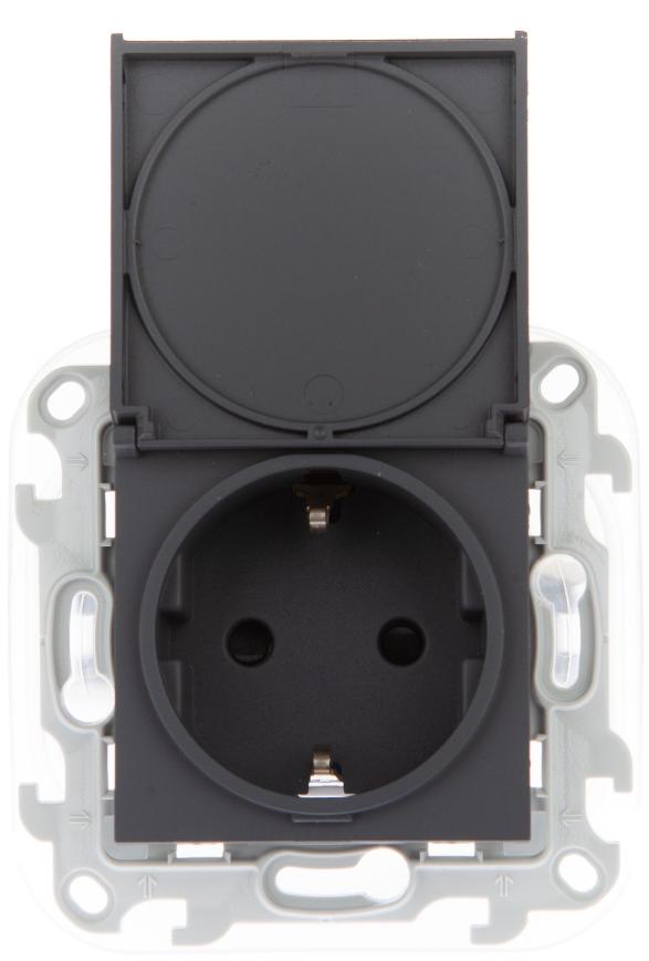 Розетка 2К+З IP44 Push&Go Simon 24 Harmonie графит 2420448-038 2420448-038 - магазин электротехники Electroshop