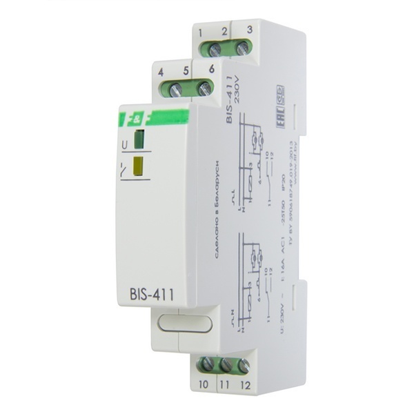 Реле импульсное F&F BIS-411 16А 1НО/НЗ 230В AC Евроавтоматика EA01.005.001 EA01.005.001 - магазин электротехники Electroshop