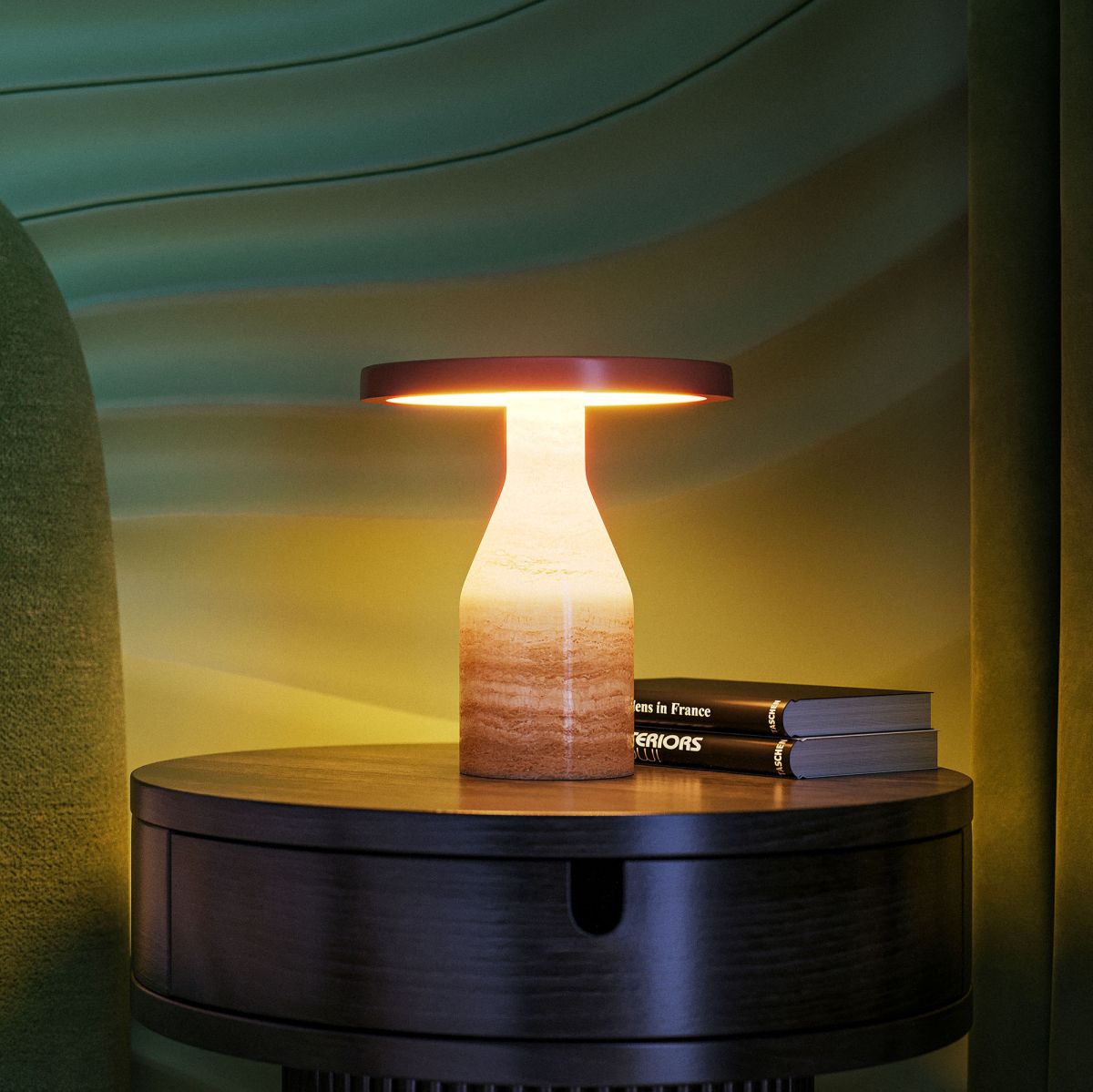 Настольная лампа Arlight SP-CROOD-TAB-R22.5x24-7W Warm3200-MIX (RD-BRG, 140 deg, 230V) (IP20, Травертин) 061732 061732 - магазин электротехники Electroshop