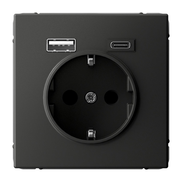 ИзбранноеЗарядка USB с розеткой 2P+E ArtGallery тип-А и тип-C 5В/2,4А/3,0А, 2х5В/1,5 базальт Systeme Electric GAL001432 GAL001432 - магазин электротехники Electroshop