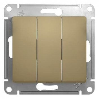 Трехклавишный выключатель 10А механизм Schneider Electric Glossa титан GSL000431 GSL000431 - магазин электротехники Electroshop