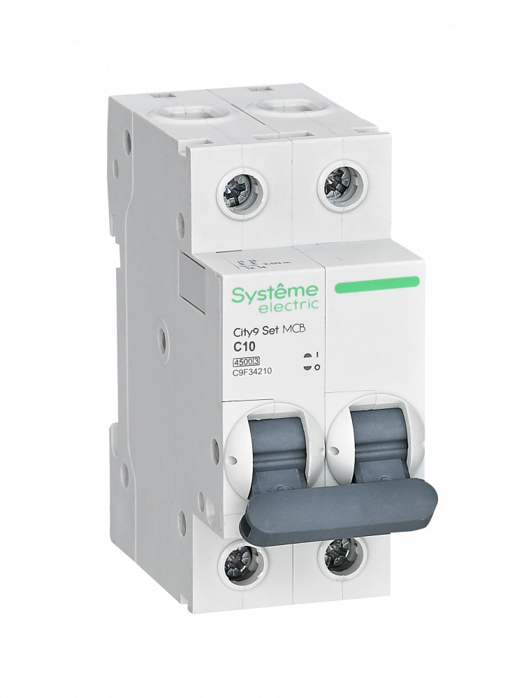 Автоматический выключатель Systeme Electric City9 Set 2П 10А С 4,5кА 230В (автомат) C9F34210 C9F34210 - магазин электротехники Electroshop
