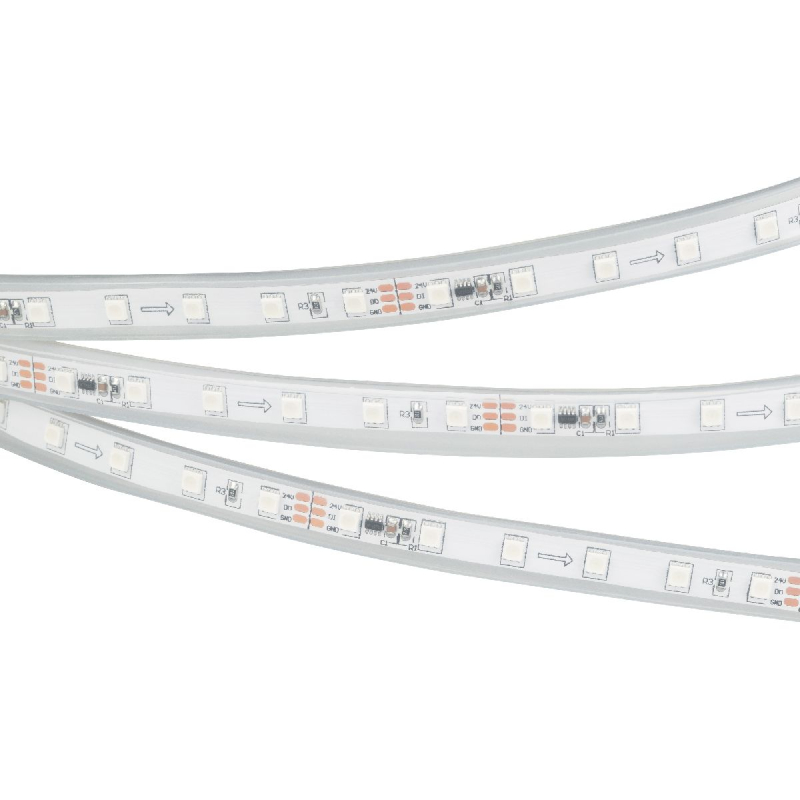Светодиодная лента герметичная Arlight SPI-P-F72-11mm 24V RGB-PX6 14.4 W/m, IP66, 3535, 5m 030484(2) 030484(2) - магазин электротехники Electroshop