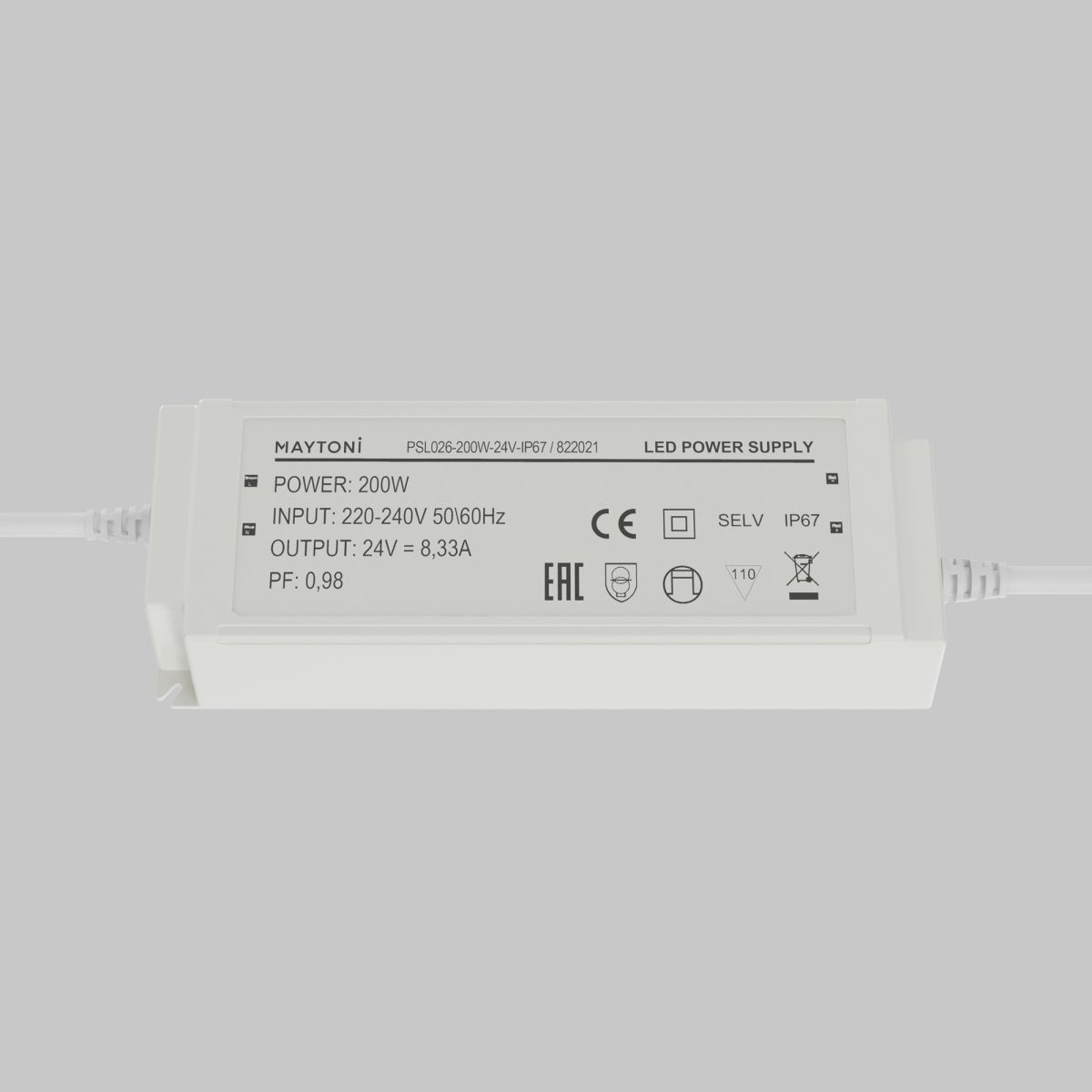 Источник напряжения Maytoni Led Strip PSL026 24В 200Вт IP67 822021 822021 - магазин электротехники Electroshop