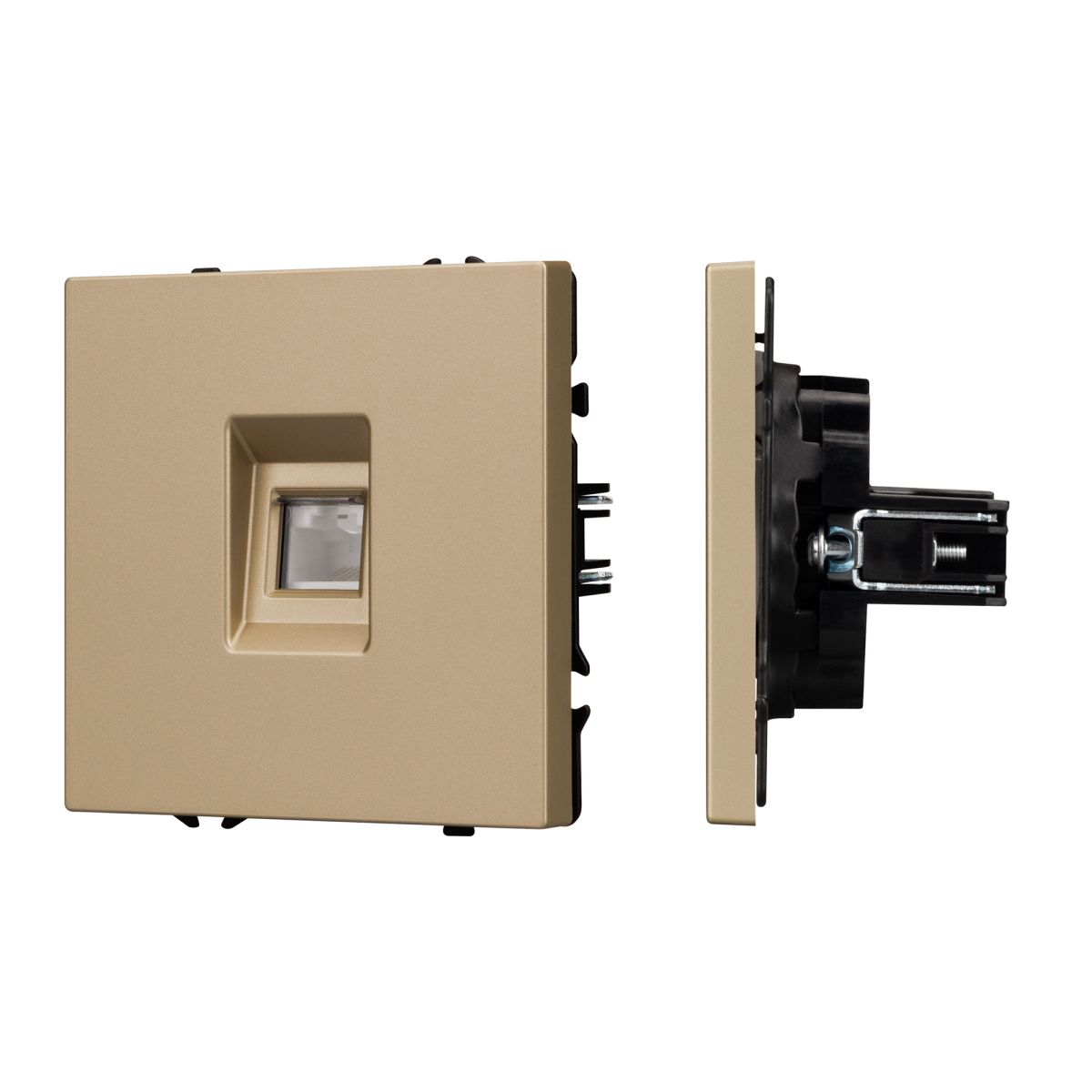Розетка компьютерная софт-тач золотой песок Arlight SCT-MPC1-SFPL-GD (RJ-45, CAT6) 054306(1) 054306(1) - магазин электротехники Electroshop