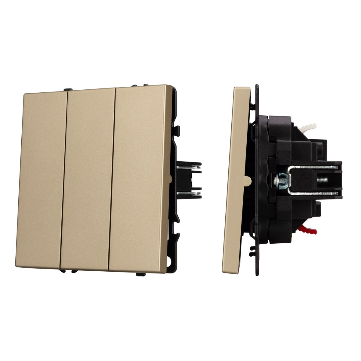 Механизм выключателя трехклавишный непроходной Arlight SWT-NOBE-MK03-SFPL-GD (230V, 10A) (Золотой песок) 061798 061798 - магазин электротехники Electroshop