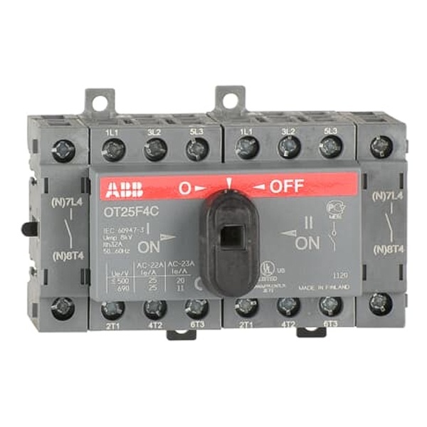 OT25F4C Реверсивный рубильник 4-полюсный 25А (с ручкой) ABB 1SCA104877R1001 1SCA104877R1001 - магазин электротехники Electroshop