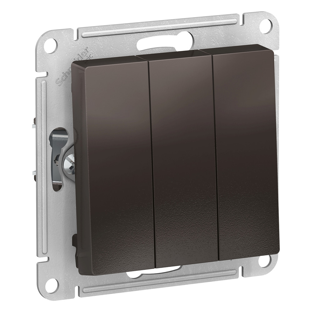 Трехклавишный выключатель 10А AtlasDesign мокко Systeme Electric ATN000631 ATN000631 - магазин электротехники Electroshop
