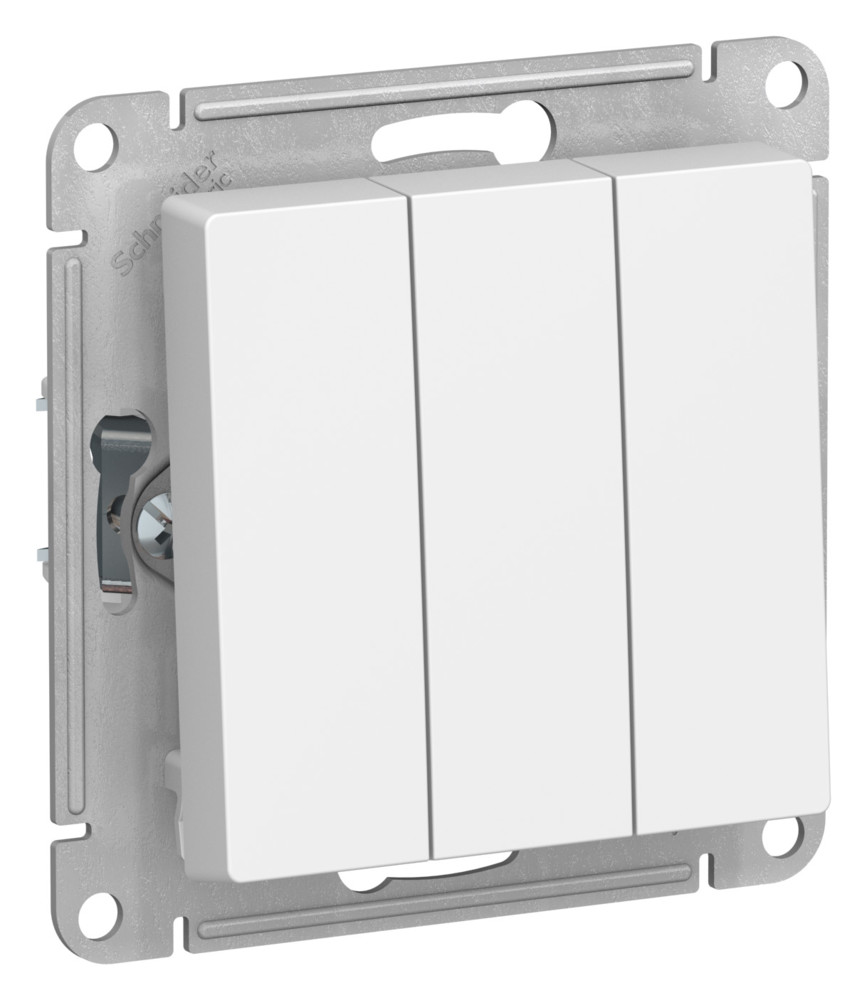 Трехклавишный выключатель 10АХ AtlasDesign лотос Systeme Electric ATN001331 ATN001331 - магазин электротехники Electroshop