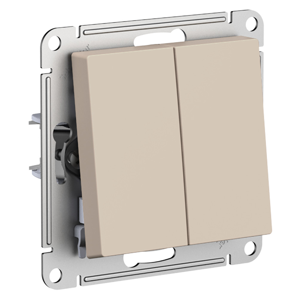 Двухклавишная кнопка 10А  AtlasDesign песочный Systeme Electric ATN001217 ATN001217 - магазин электротехники Electroshop
