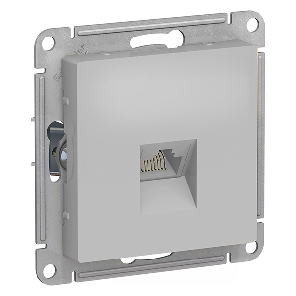 Розетка компьютерная RJ45 кат 6А AtlasDesign алюминий Systeme Electric ATN000386 ATN000386 - магазин электротехники Electroshop