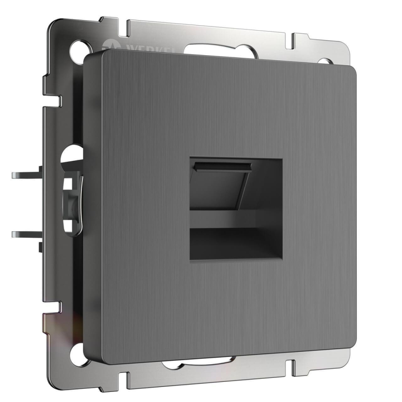 Розетка Ethernet RJ-45 Werkel графит рифленый W1181004 4690389158674 4690389158674 - магазин электротехники Electroshop