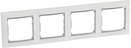 Рамка Legrand Valena 4 поста белый/серебряный штрих 770494 770494 - магазин электротехники Electroshop