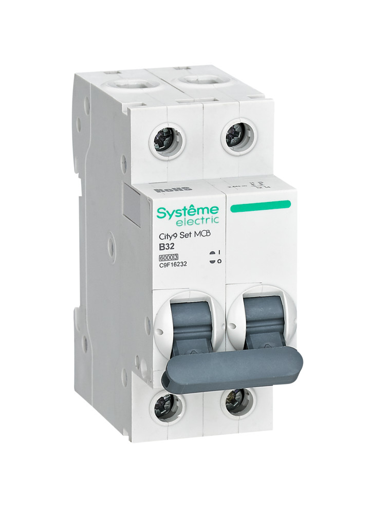 Автоматический выключатель Systeme Electric City9 Set 2П 32А В 6кА 230В (автомат) C9F16232 C9F16232 - магазин электротехники Electroshop