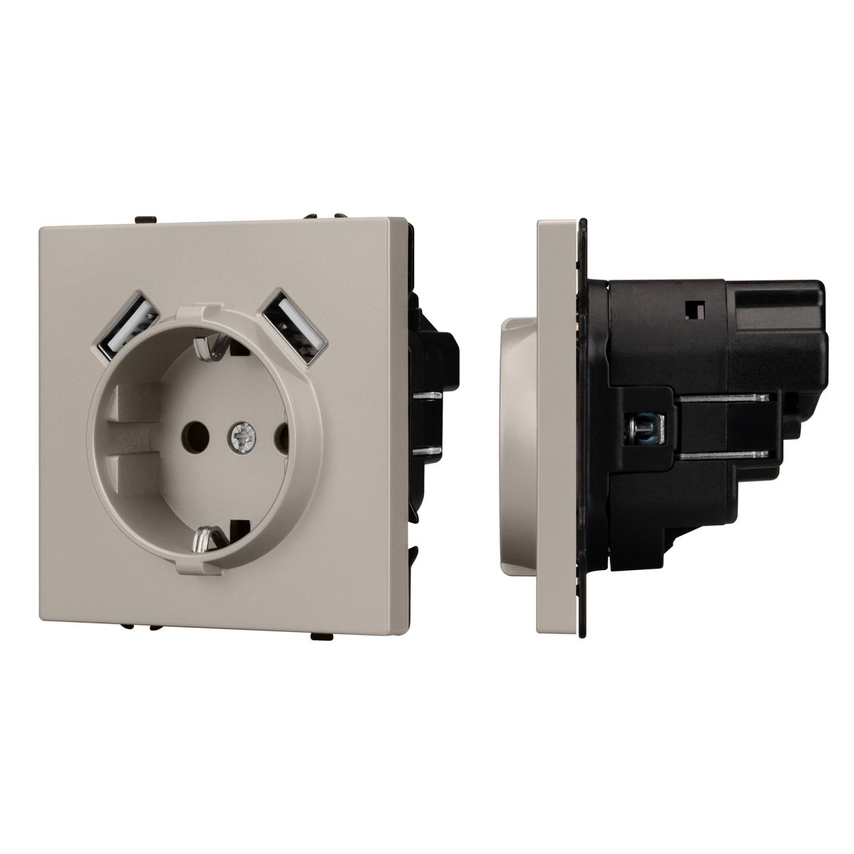 Розетка зк со шторками с USB тип А+А софт-тач кашемир Arlight SCT-MUAA-SFPL-CA (250V, 16A) 059442(1) 059442(1) - магазин электротехники Electroshop