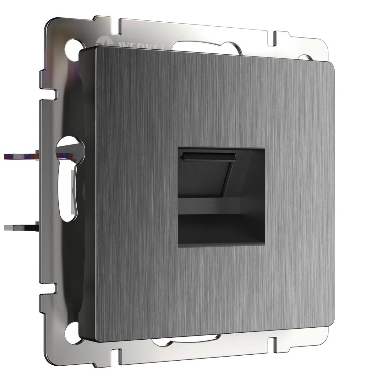 Розетка Ethernet RJ-45 Werkel графит рифленый W1181004 4690389158674 4690389158674 - магазин электротехники Electroshop
